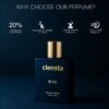 Clensta Luxury Bleu Eau De Parfum 100ml EDP Perfume for Man Long Lasting with Incense, Cedar, Sandalwood, Patchouli, White Musk