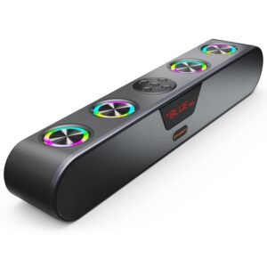 CrossBeats Blaze B30 Bluetooth 30W Soundbar Gaming RGB Light | AUX, BT, SD Card, USB &FM I 8 Hrs Playtime Fast Charge| TWS Pairing| Built in mic| BT Speaker for TV, Mobile, PC, Laptop, Tablet - Black