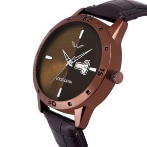 LOUIS DEVIN Leather Strap Analog Wrist Watch for Men
