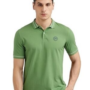 Peter England Men's Regular Fit Insignia Half Sleeve Polo T-Shirt